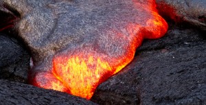 Lava eines aktiven Vulkans auf Hawaii