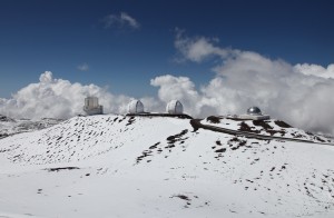 Schnee auf dem Vulkan Mauna Kea