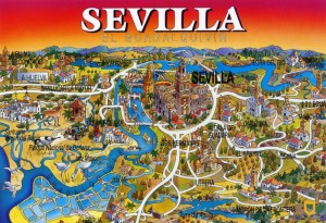 Alte Postkarte von Sevilla