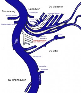 Karte des Duisburger Binnenhafen