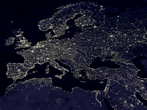 Europa bei Nacht aus dem All