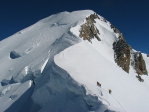 Auf dem Weg zum Gipfel des Mont Blanc